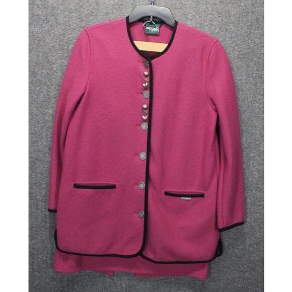 Geiger Collection Vintage Pure Wool Blazer Skirt Set Pink Size 38 US 6 - Picture 1 of 12